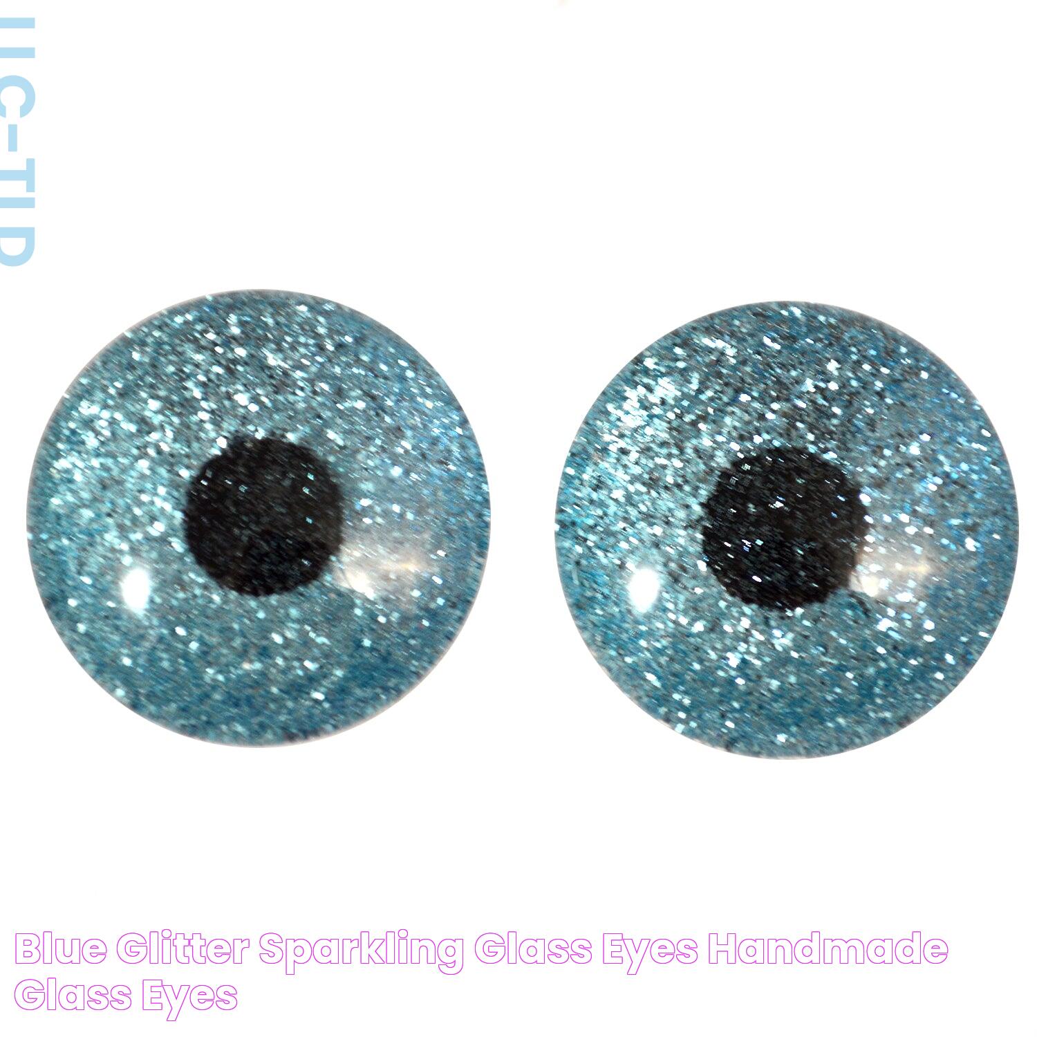 Blue Glitter Sparkling Glass Eyes Handmade Glass Eyes