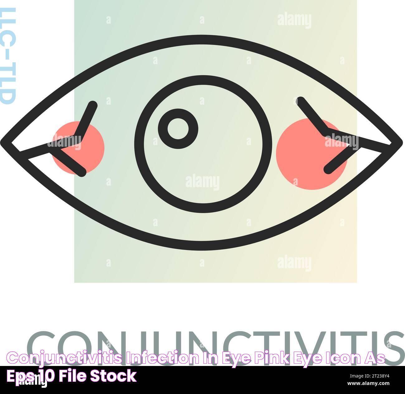 Conjunctivitis Infection in Eye Pink Eye Icon as EPS 10 File Stock