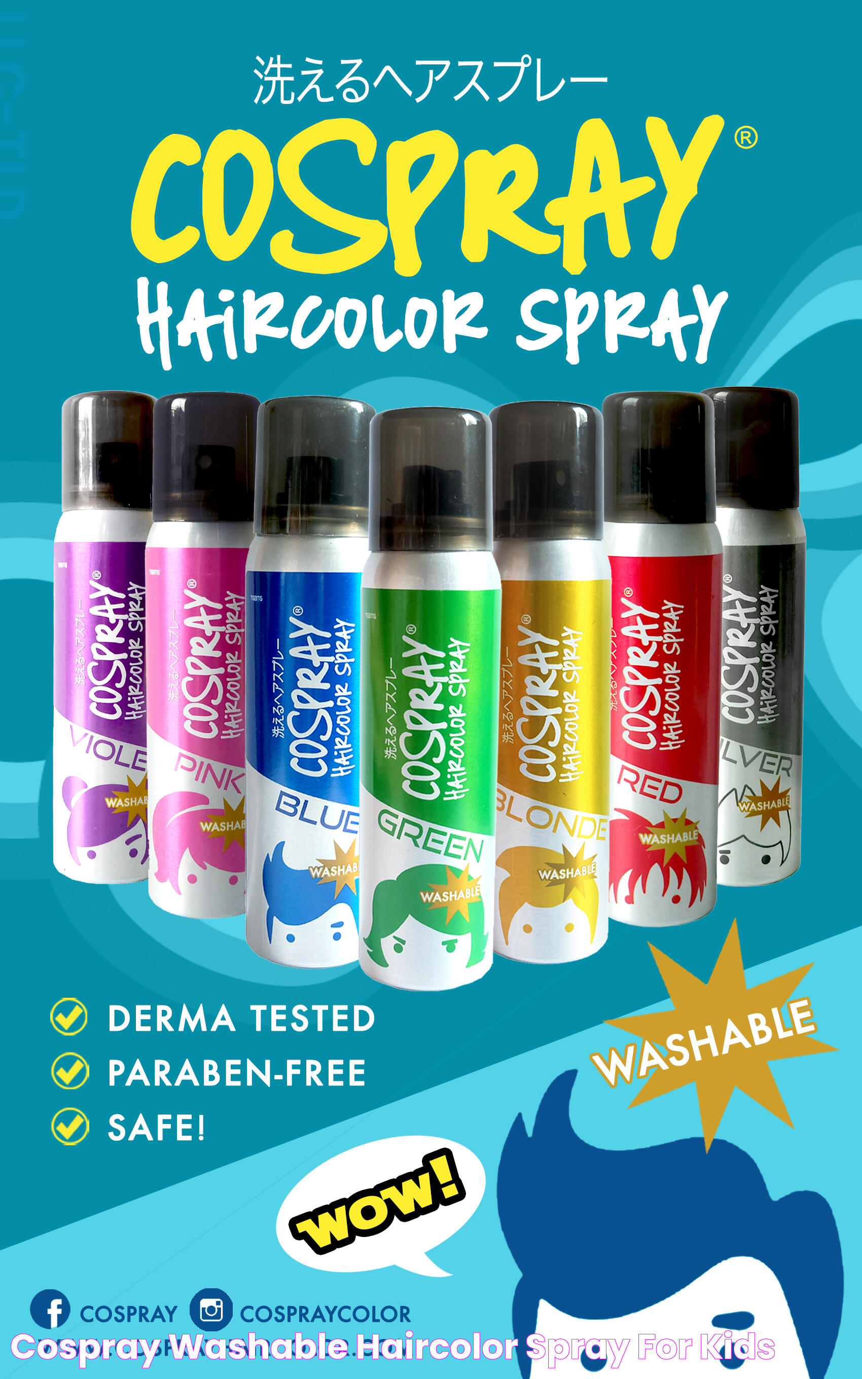 Cospray Washable Haircolor Spray for Kids