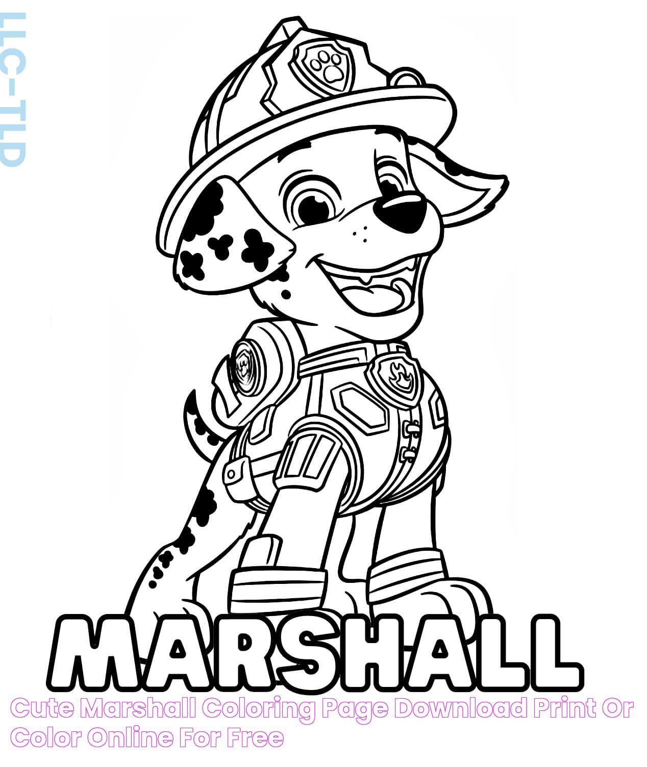 Cute Marshall coloring page Download, Print or Color Online for Free