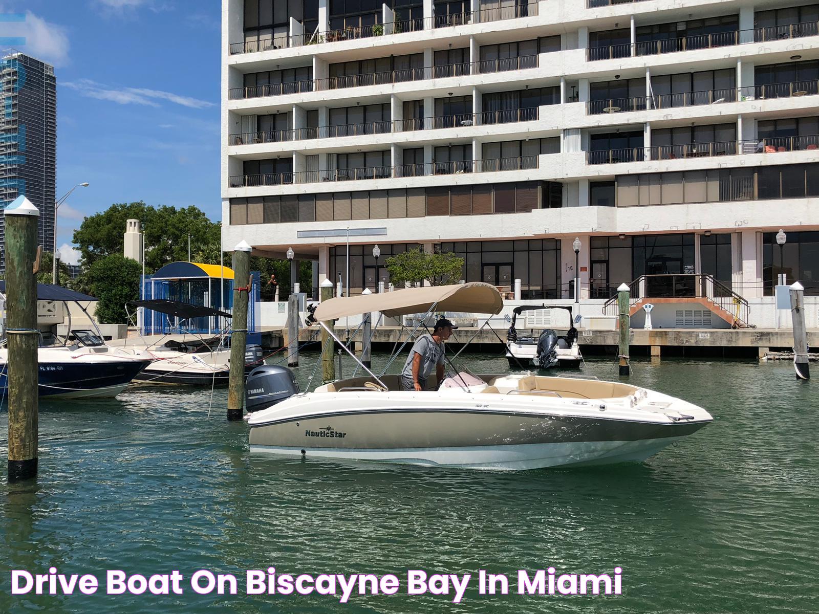 Drive Boat On Biscayne Bay In Miami