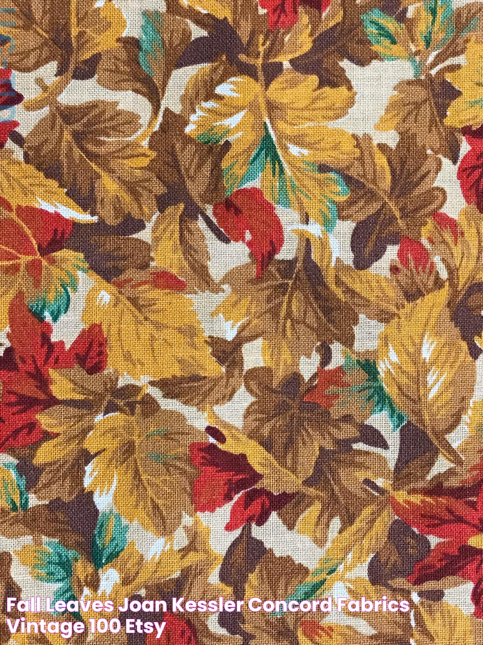 Fall Leaves Joan Kessler Concord Fabrics Vintage 100 Etsy