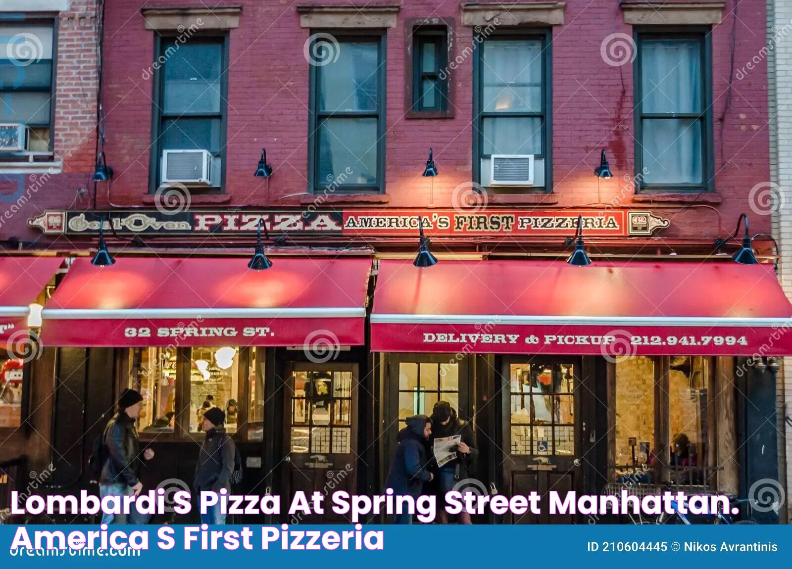 Lombardi`s Pizza at Spring Street, Manhattan. America`s First Pizzeria