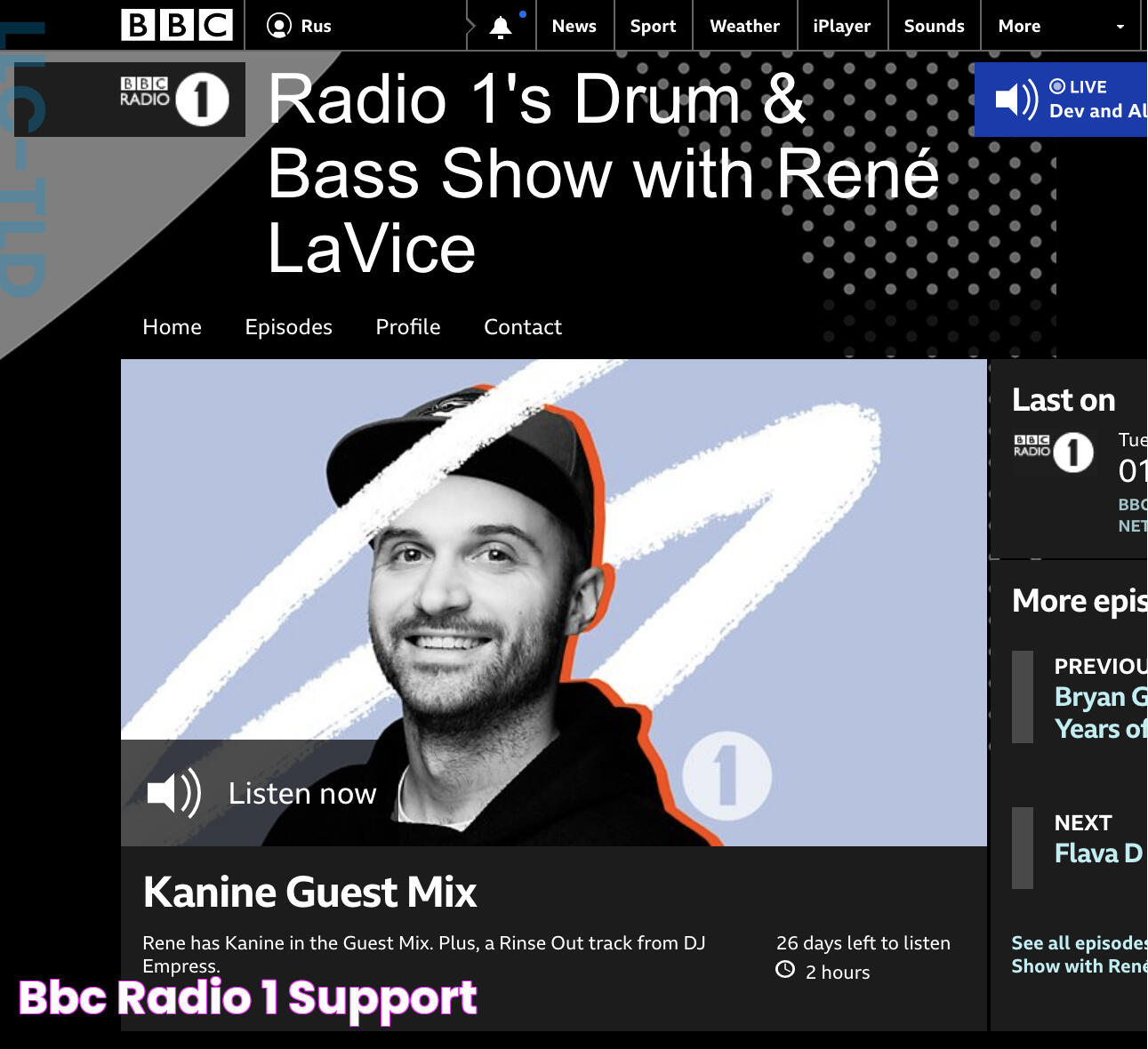 BBC Radio 1 Support