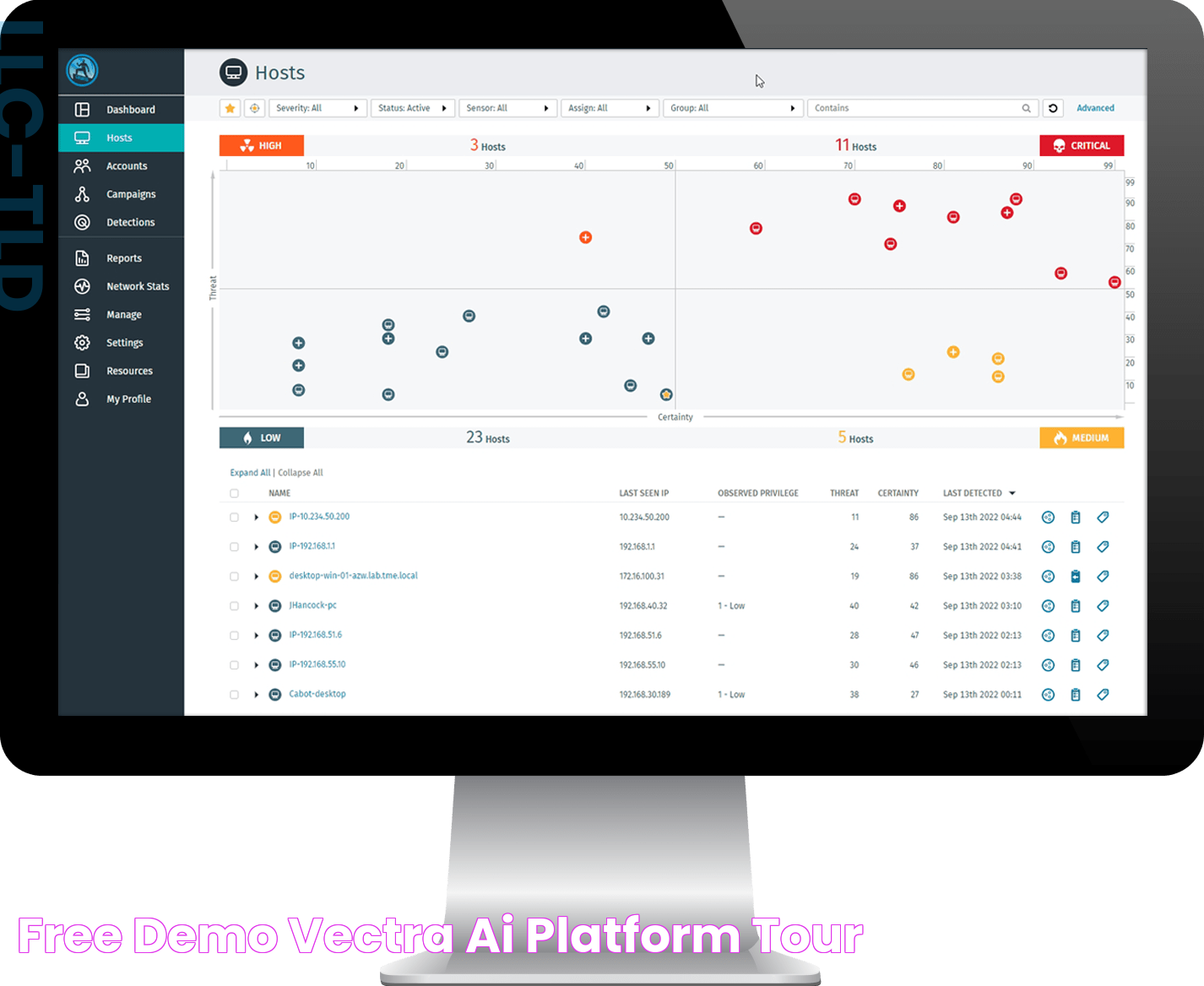 Free Demo Vectra AI Platform Tour