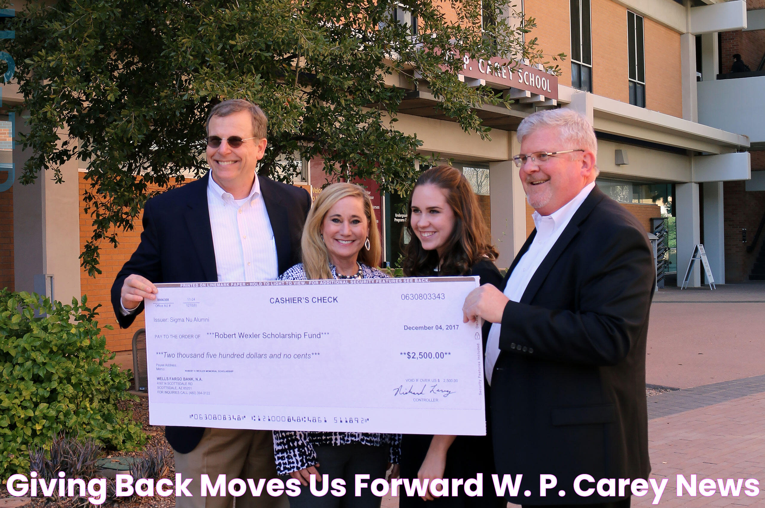 Giving back moves us forward W. P. Carey News