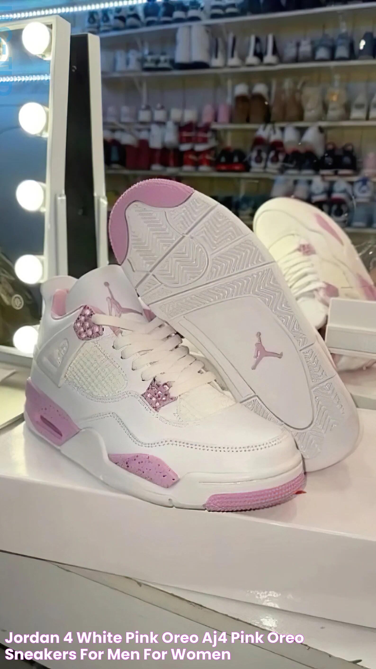 Jordan 4 White Pink Oreo, Aj4 Pink Oreo Sneakers for Men, for Women