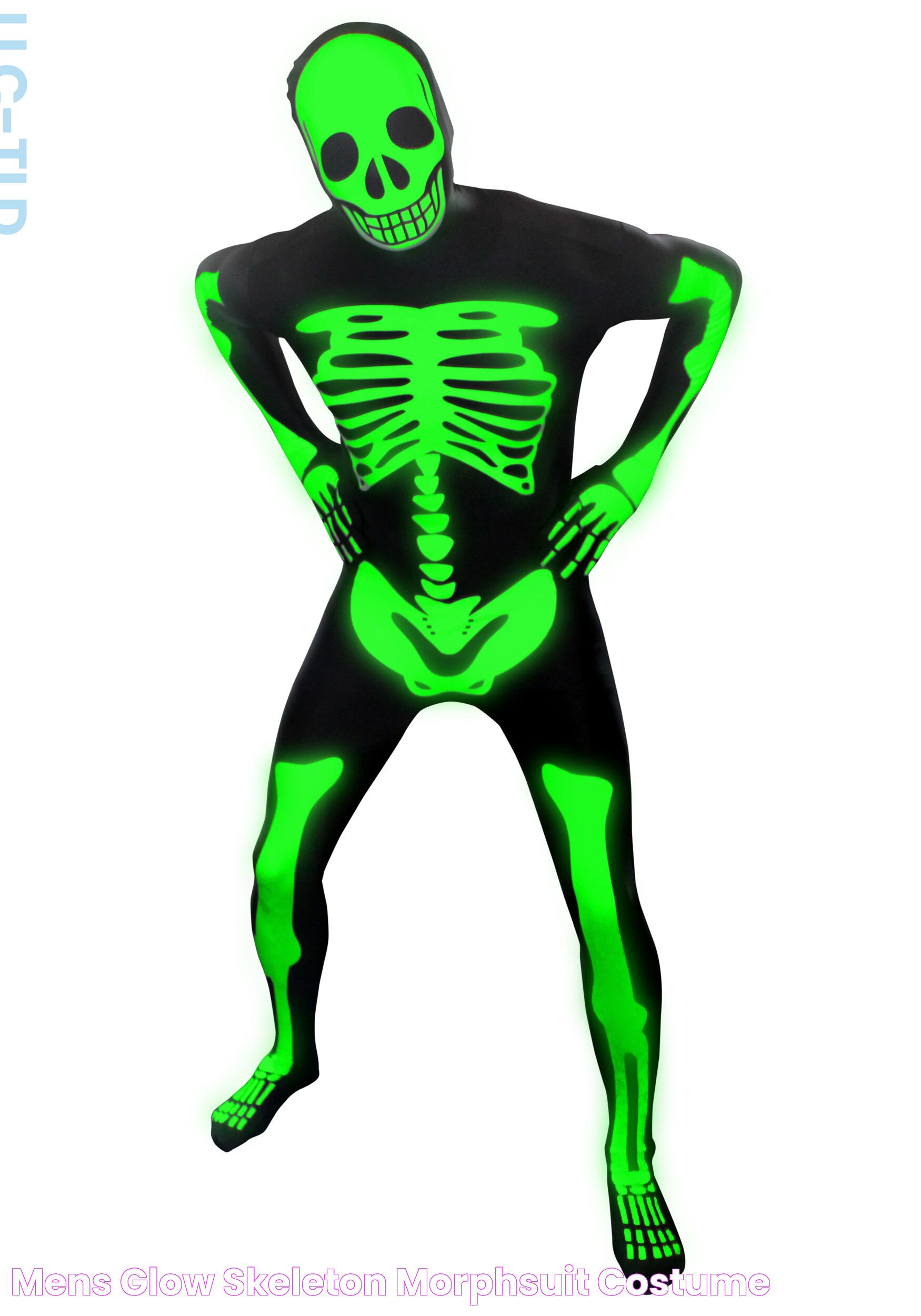 Mens Glow Skeleton Morphsuit Costume