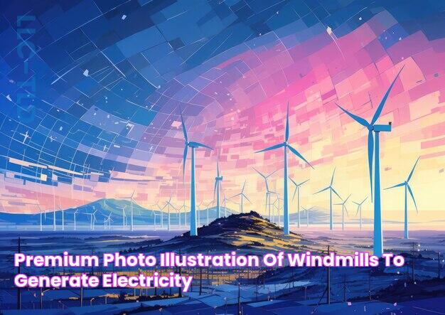 Premium Photo Illustration of windmills to generate electricity