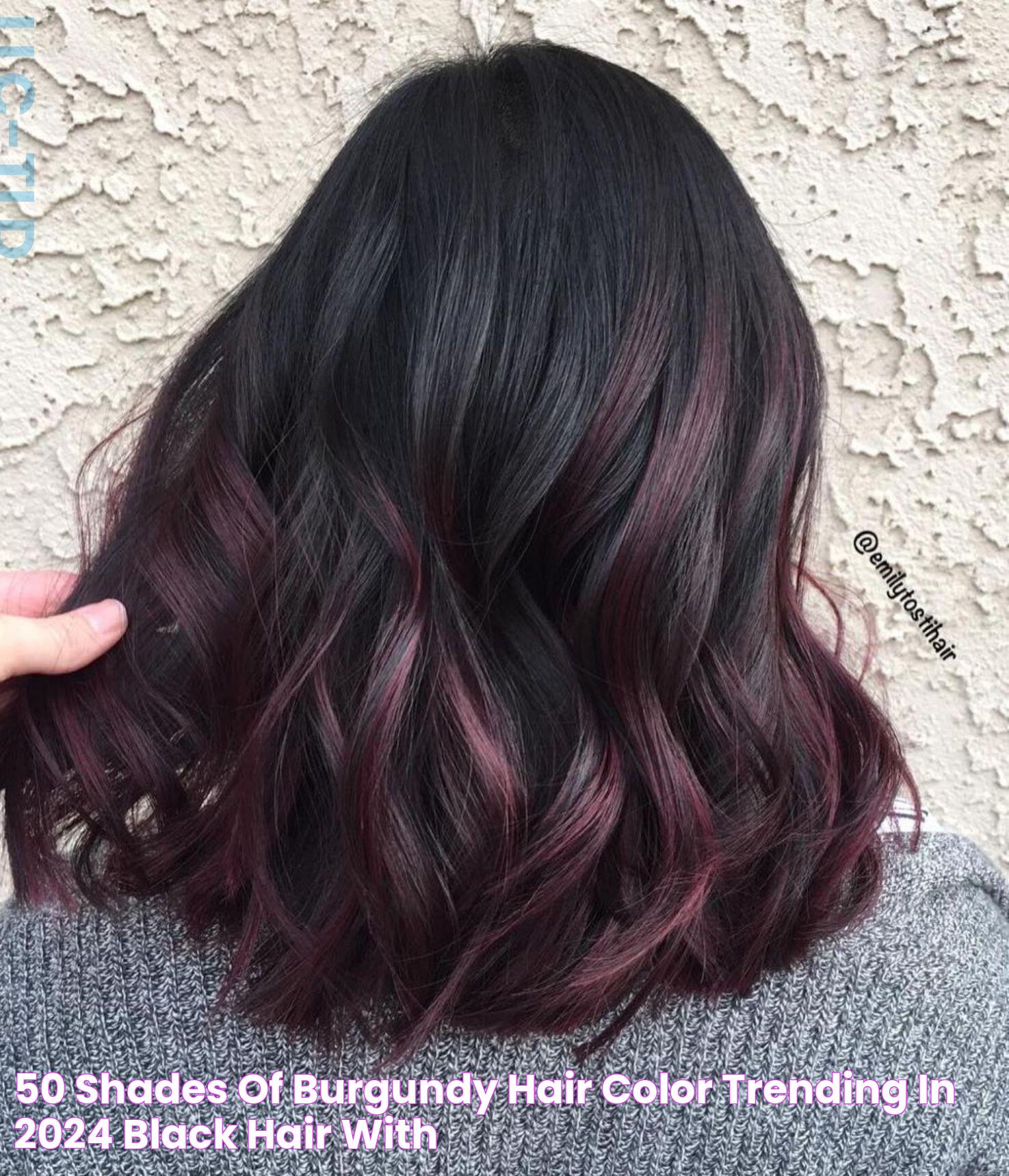 50 Shades of Burgundy Hair Color Trending in 2024 Black hair with