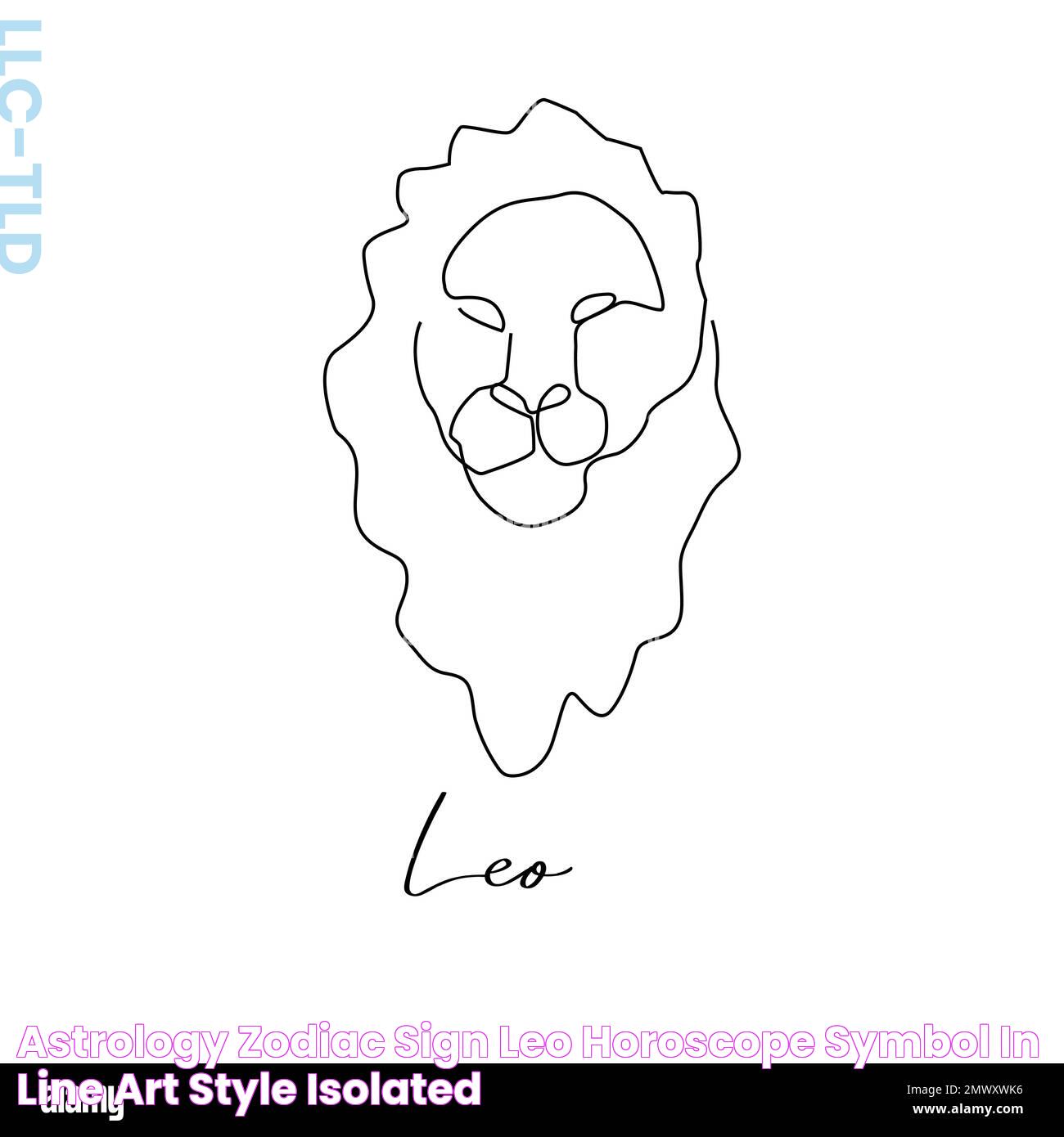 Astrology zodiac sign Leo horoscope symbol in line art style isolated