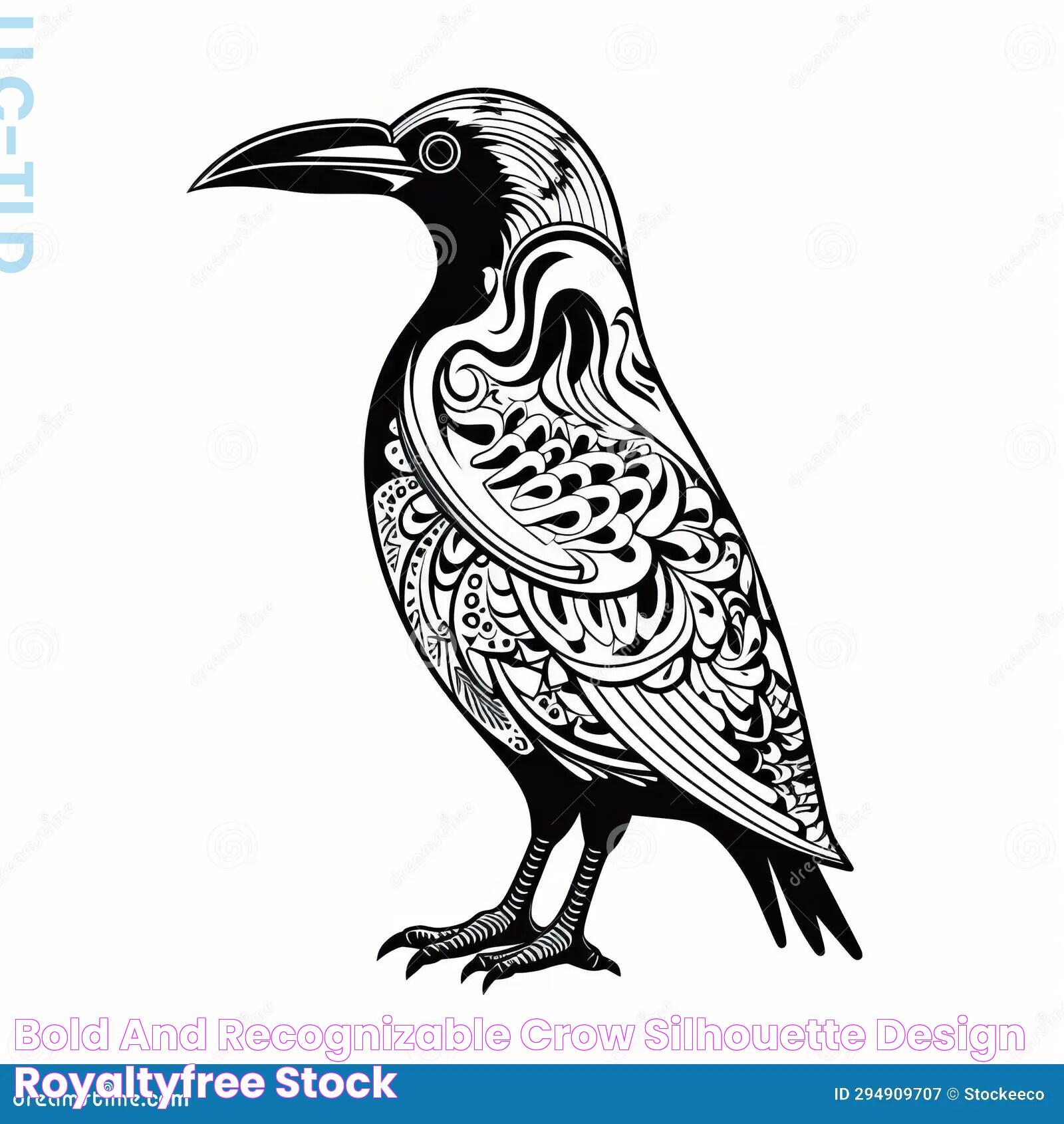 Bold And Recognizable Crow Silhouette Design RoyaltyFree Stock