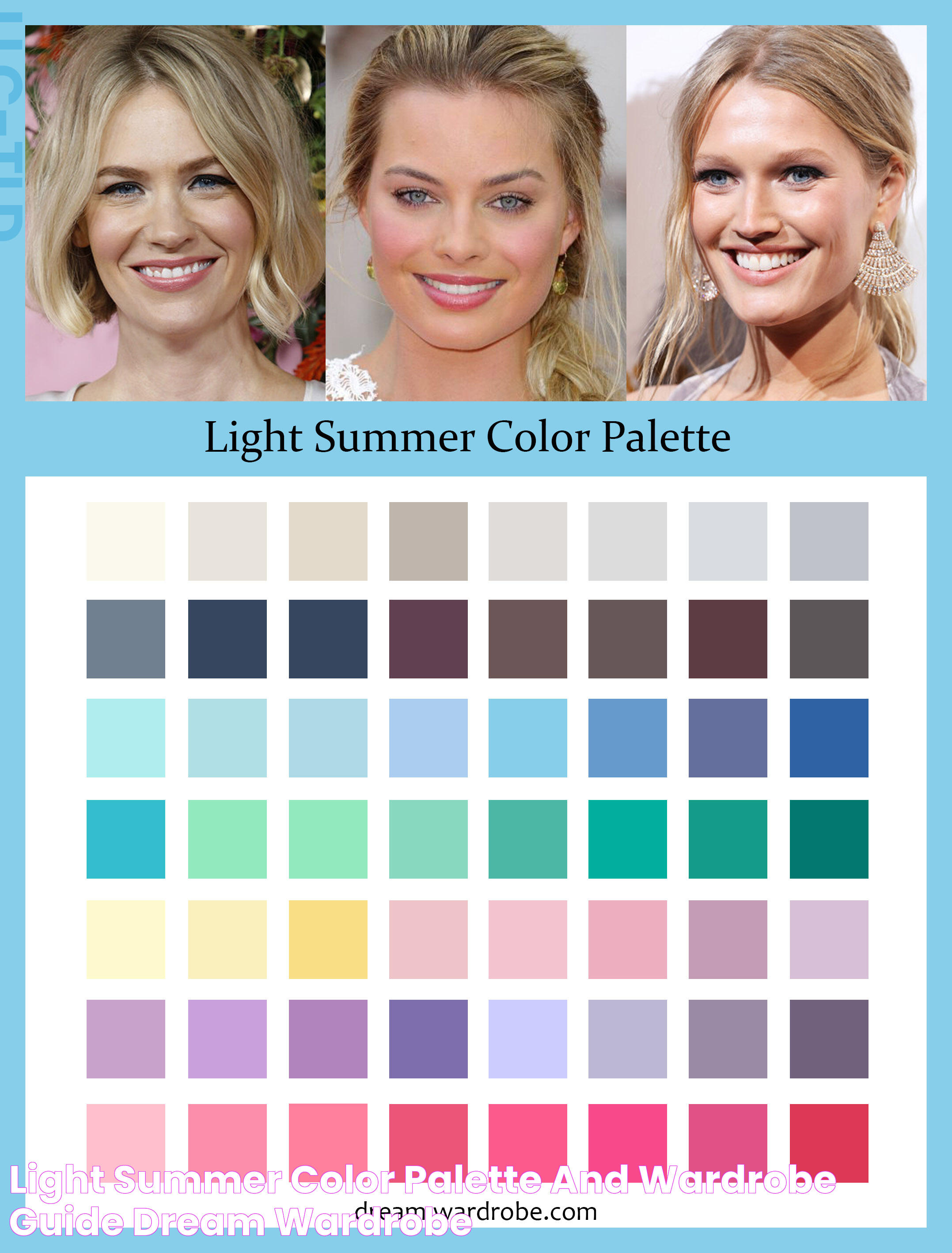 Light Summer Color Palette and Wardrobe Guide Dream Wardrobe