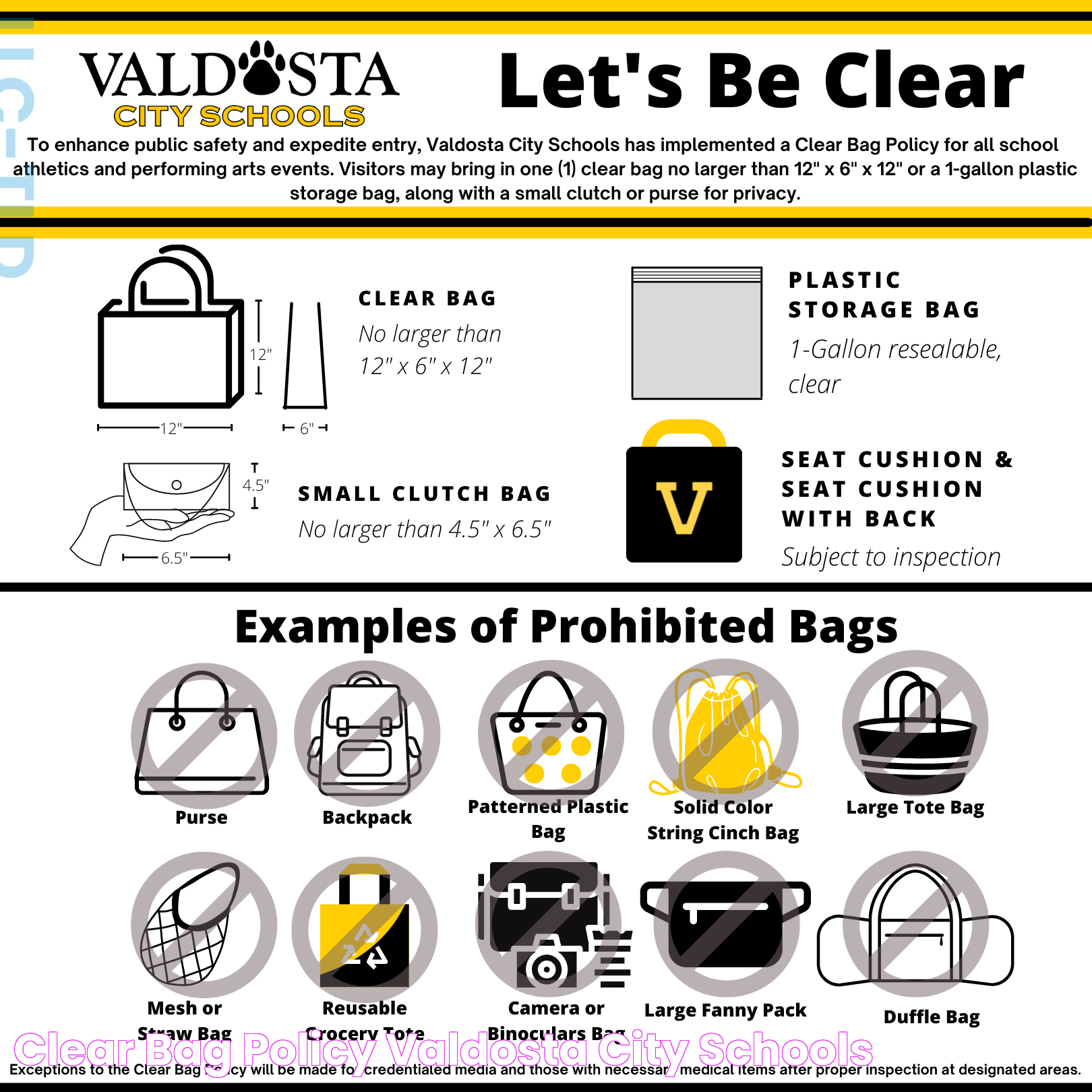 Clear Bag Policy Valdosta City Schools