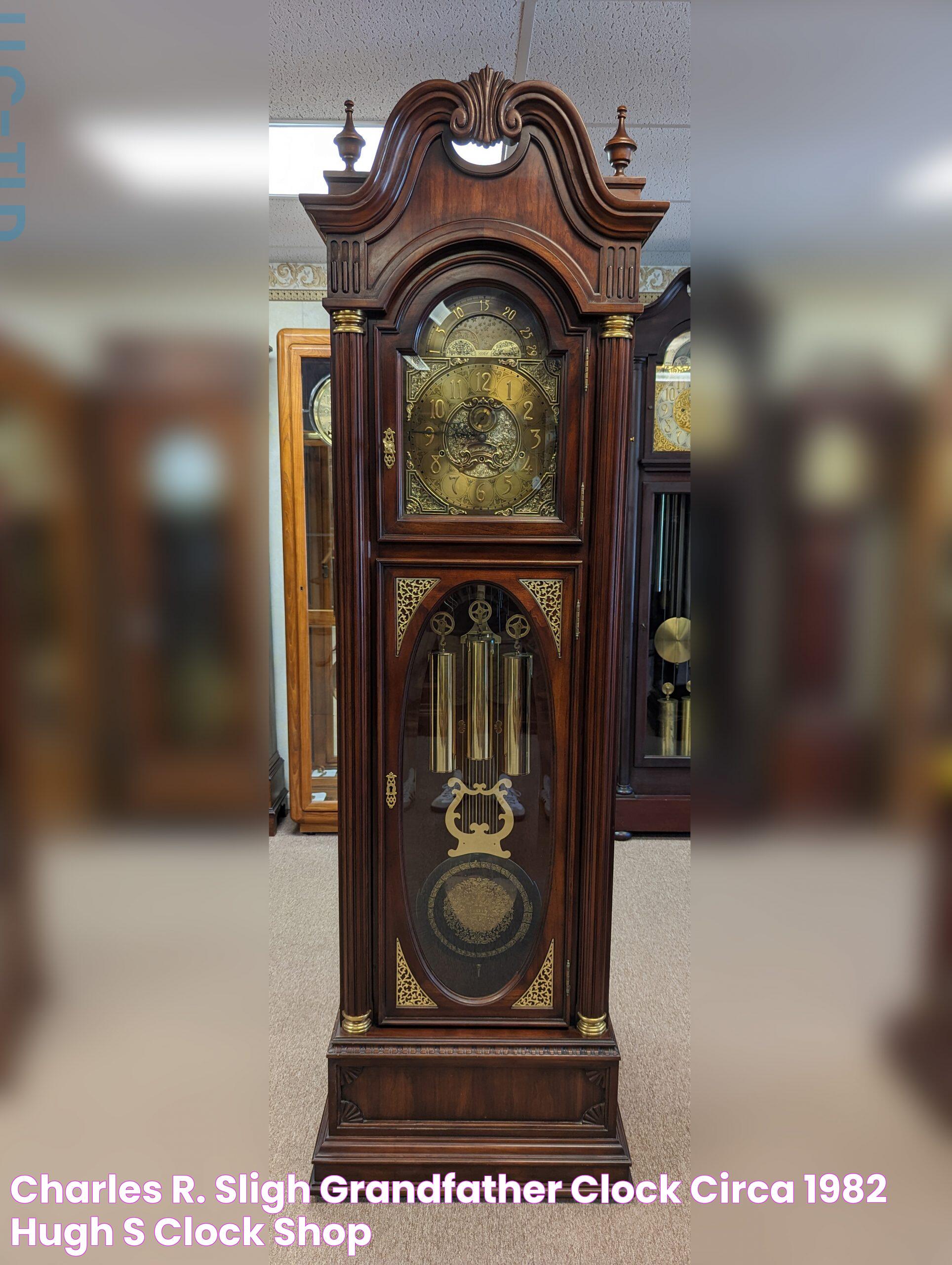 Charles R. Sligh Grandfather Clock circa 1982 Hugh's Clock Shop