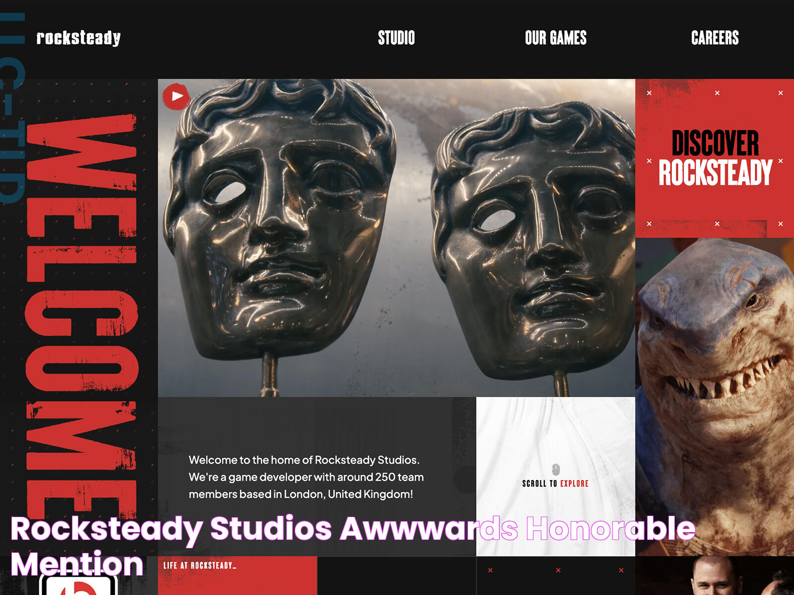 Rocksteady Studios Awwwards Honorable Mention