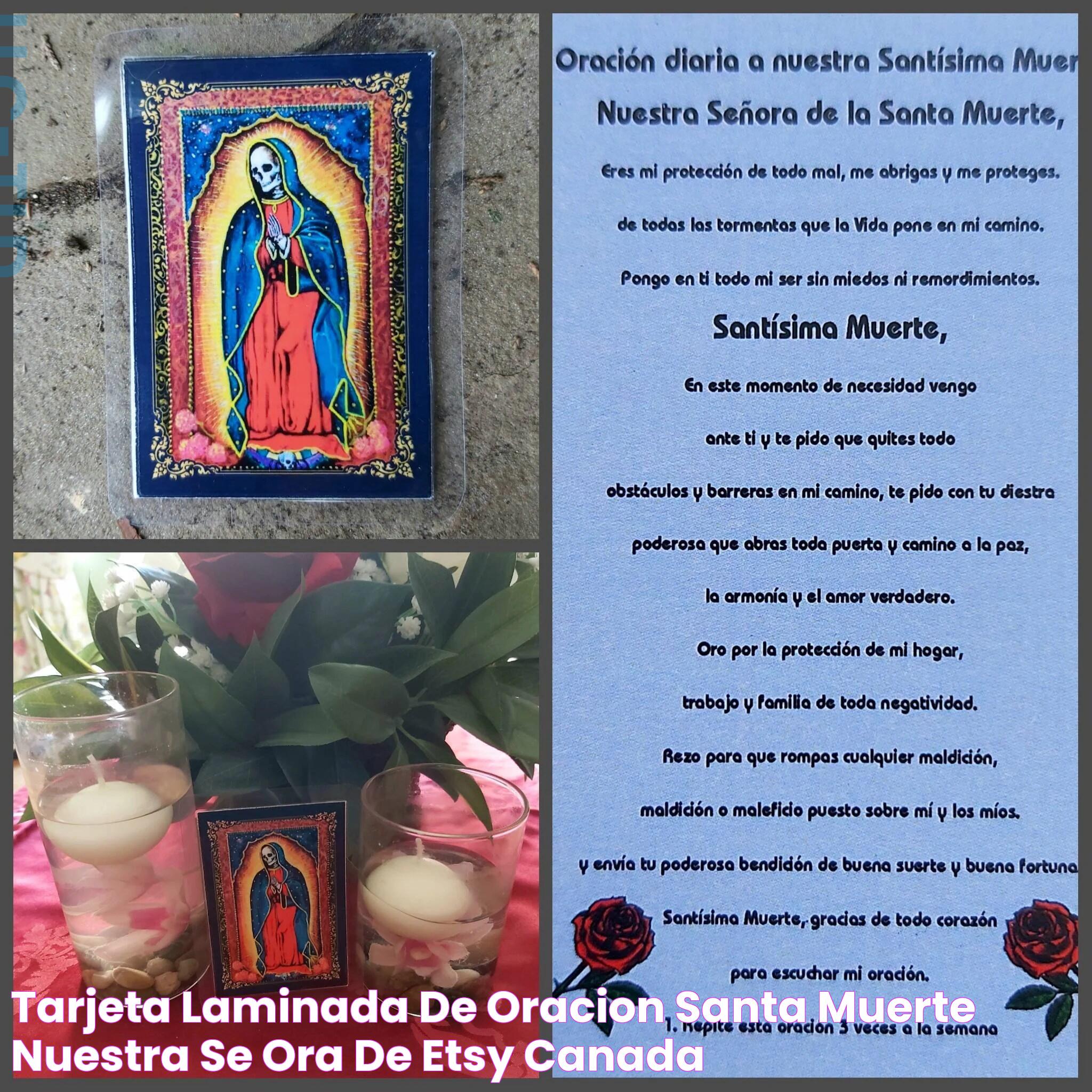 Tarjeta Laminada De Oracion Santa Muerte Nuestra Señora De Etsy Canada