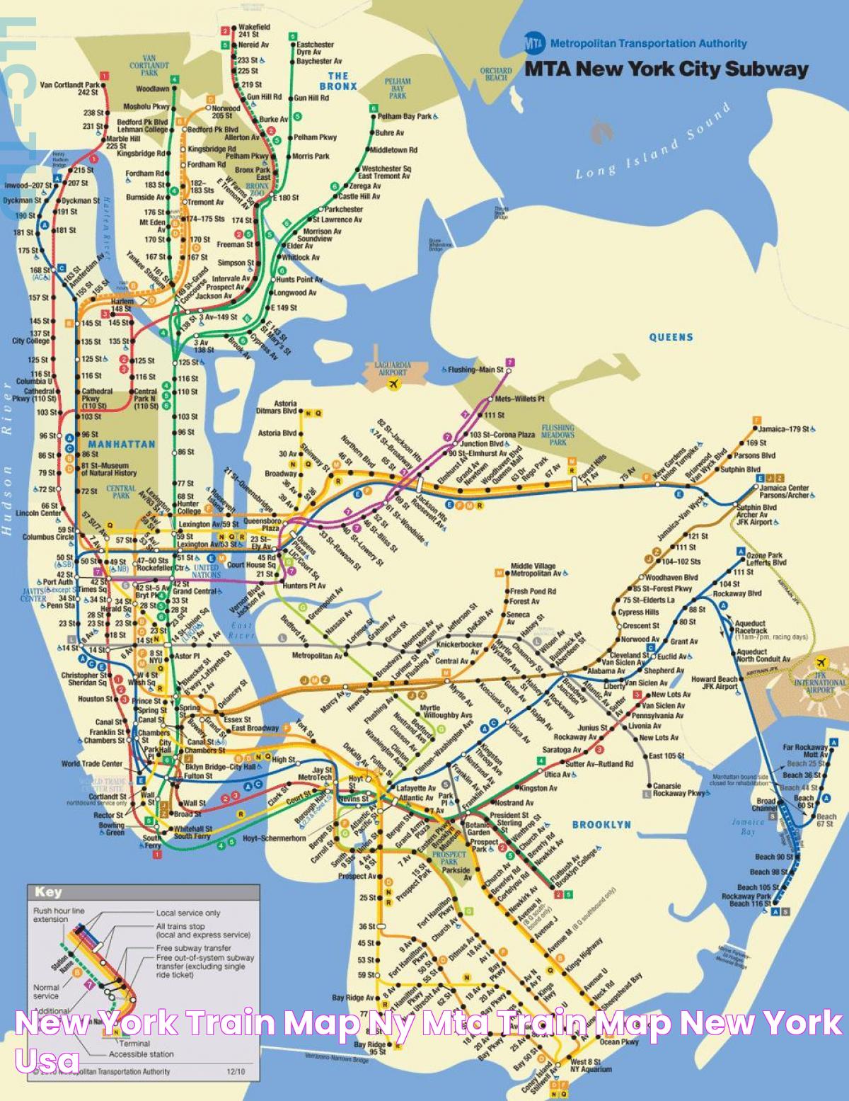 New York train map Ny MTA train map (New York USA)