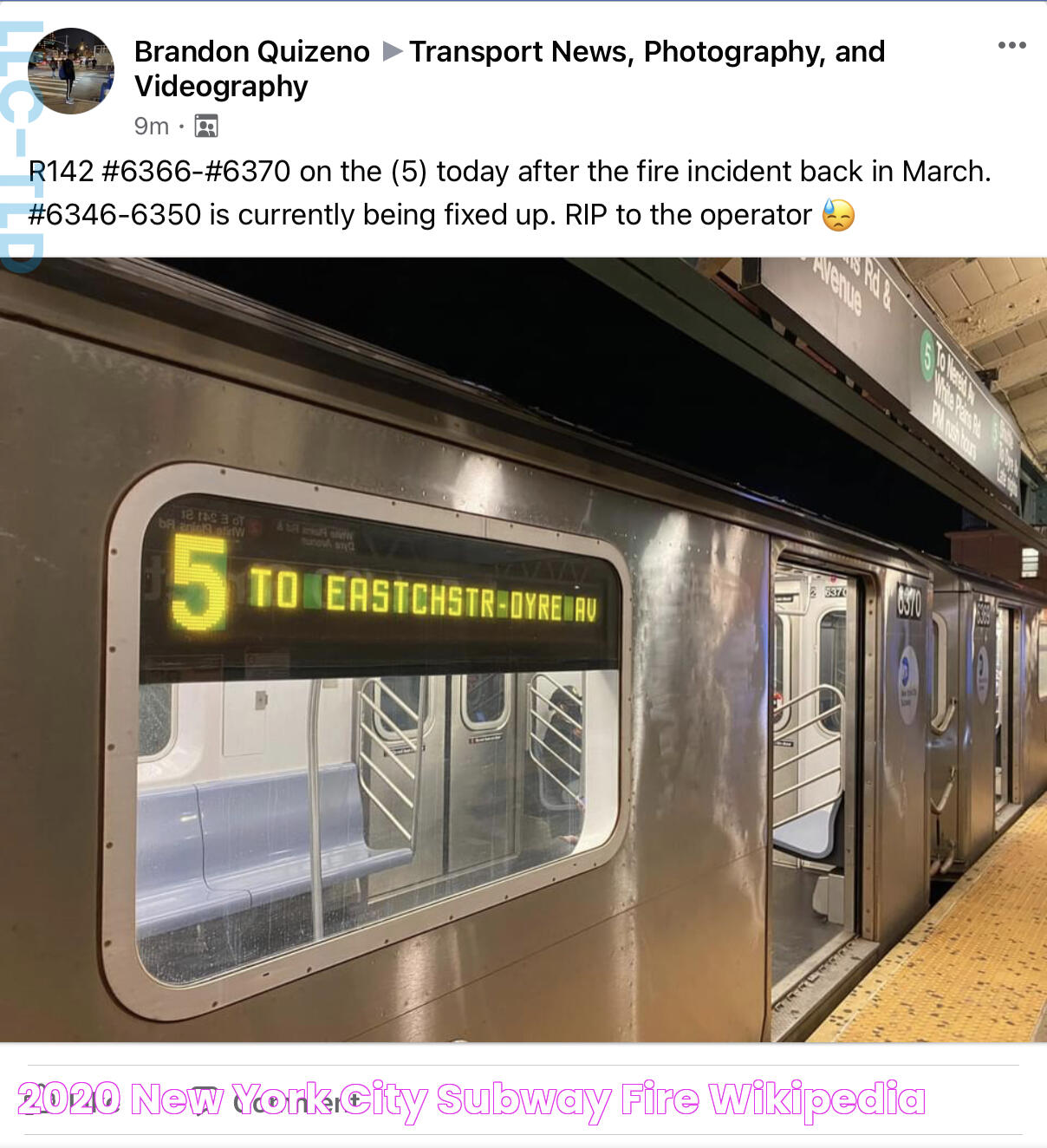 2020 New York City Subway fire Wikipedia