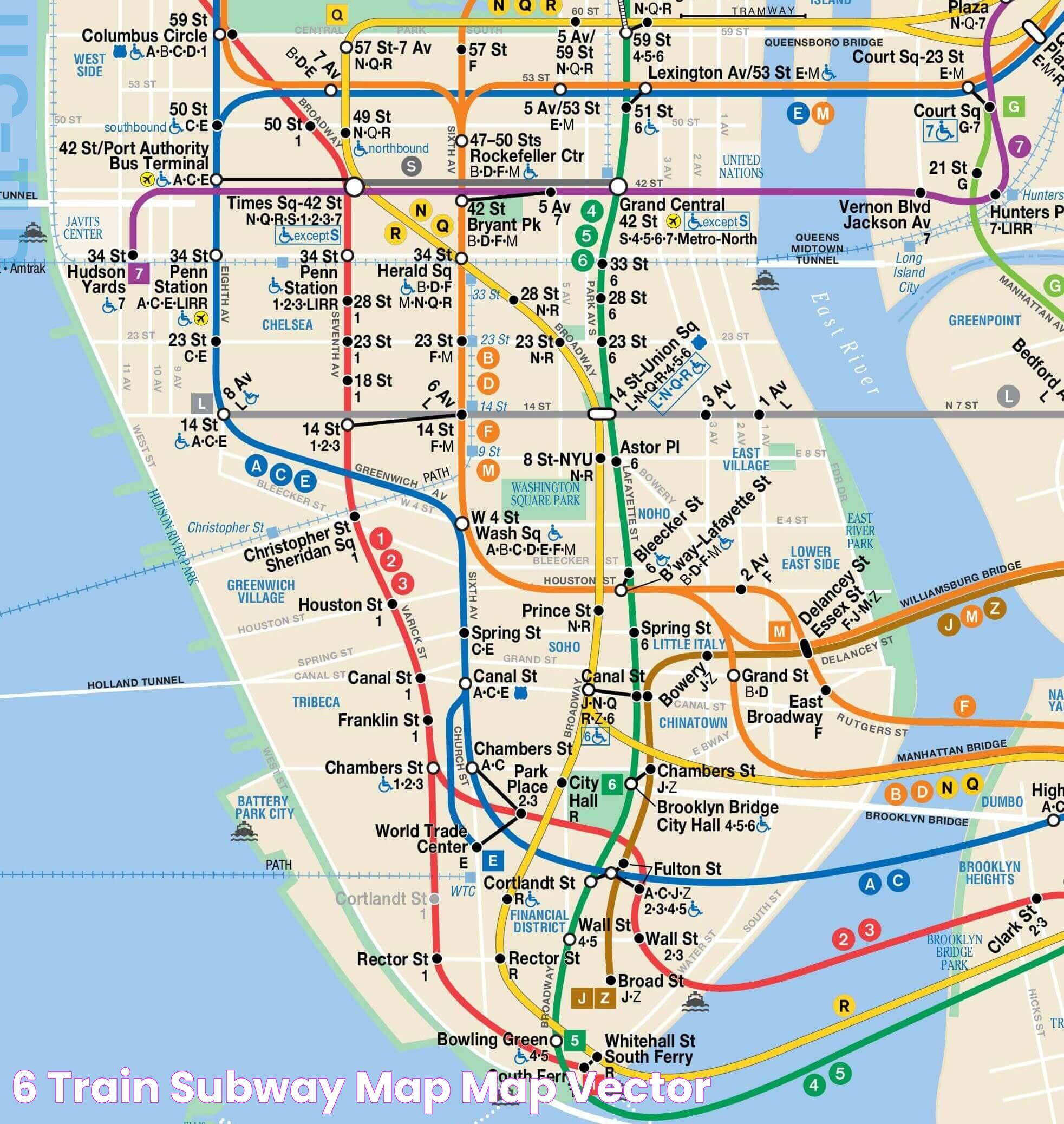 6 Train Subway Map Map Vector