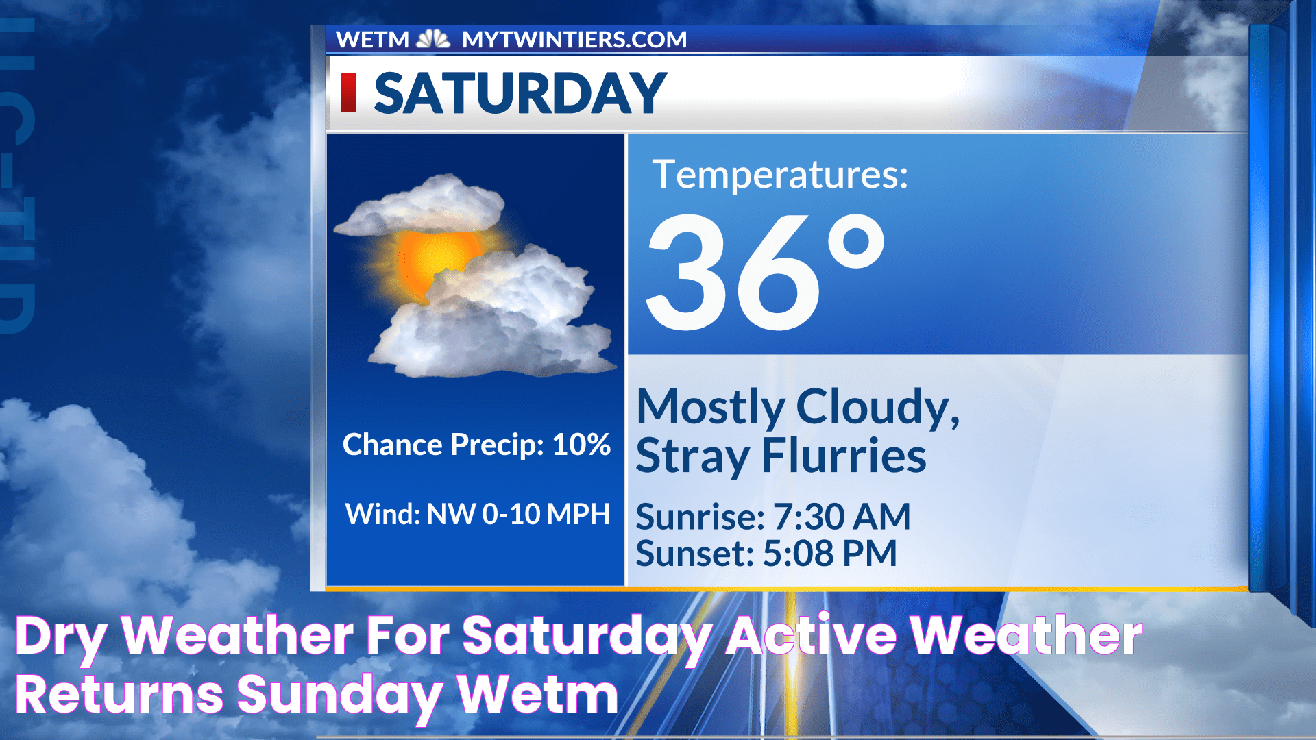 Dry weather for Saturday, active weather returns Sunday WETM