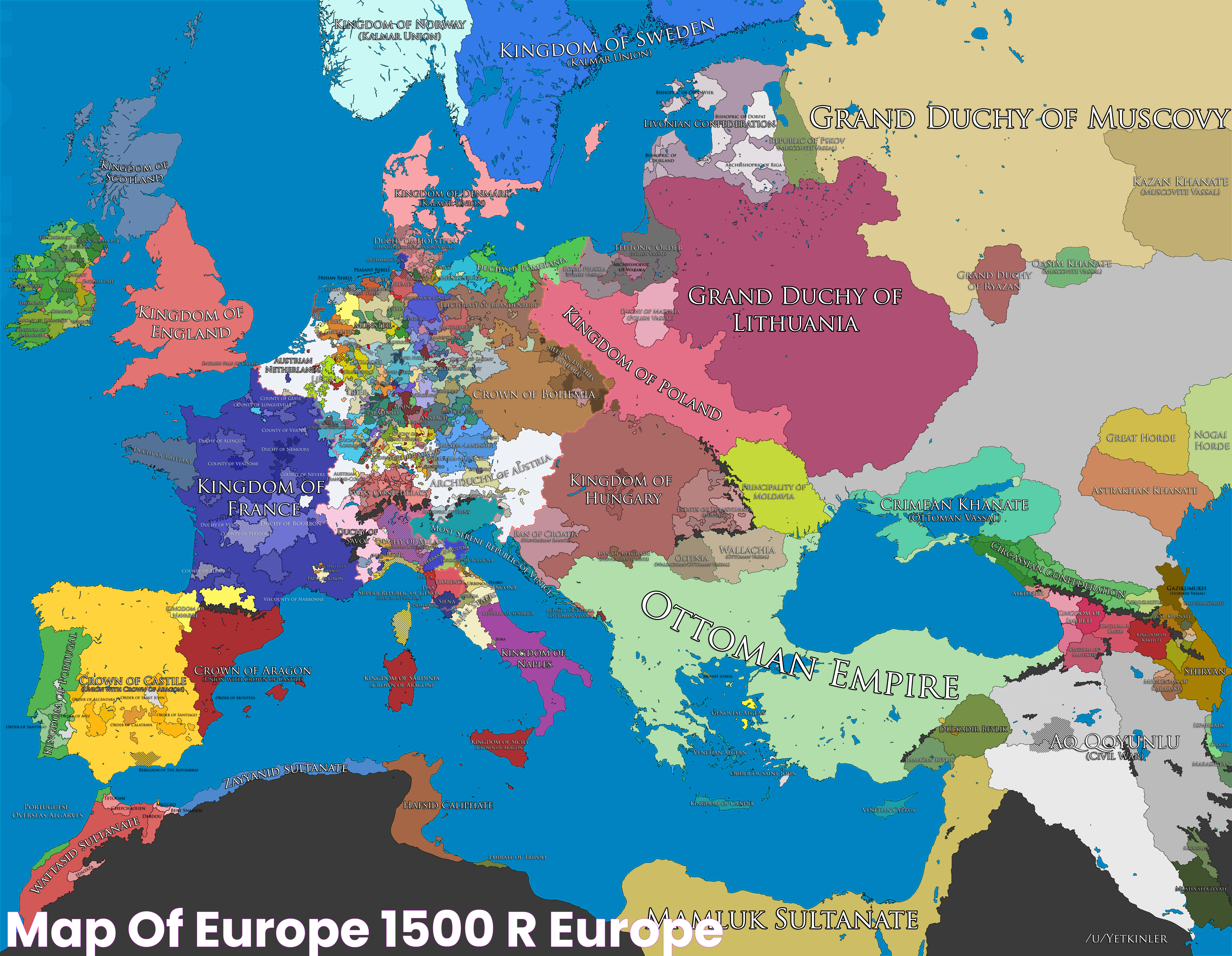 Map of Europe, 1500 r/europe