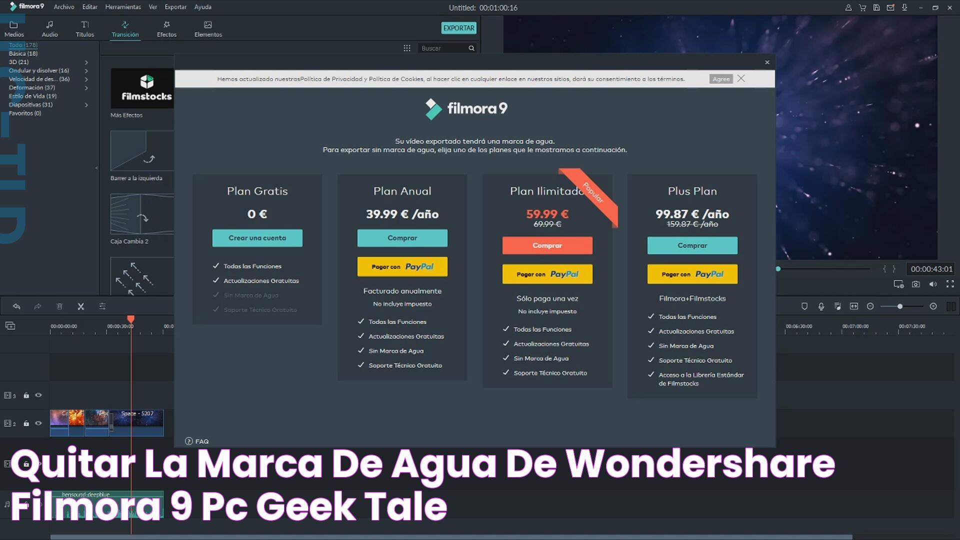 Quitar la marca de agua de WonderShare Filmora 9 [PC] » Geek Tale