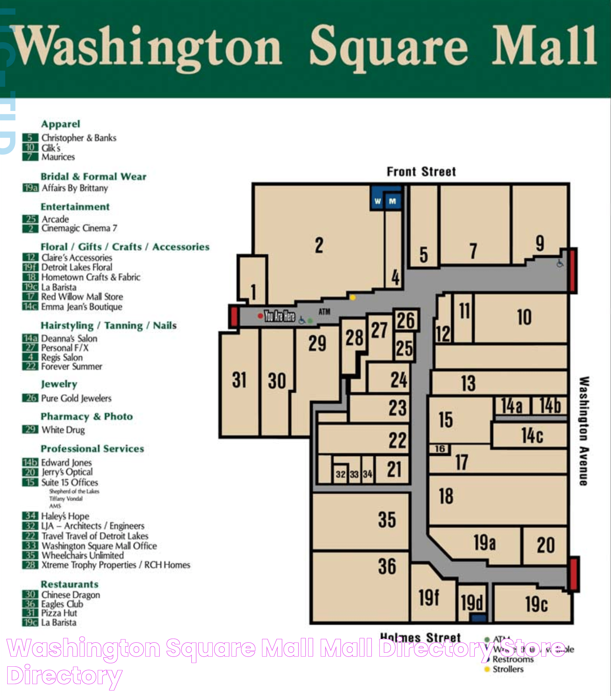 Washington Square Mall Mall Directory Store Directory