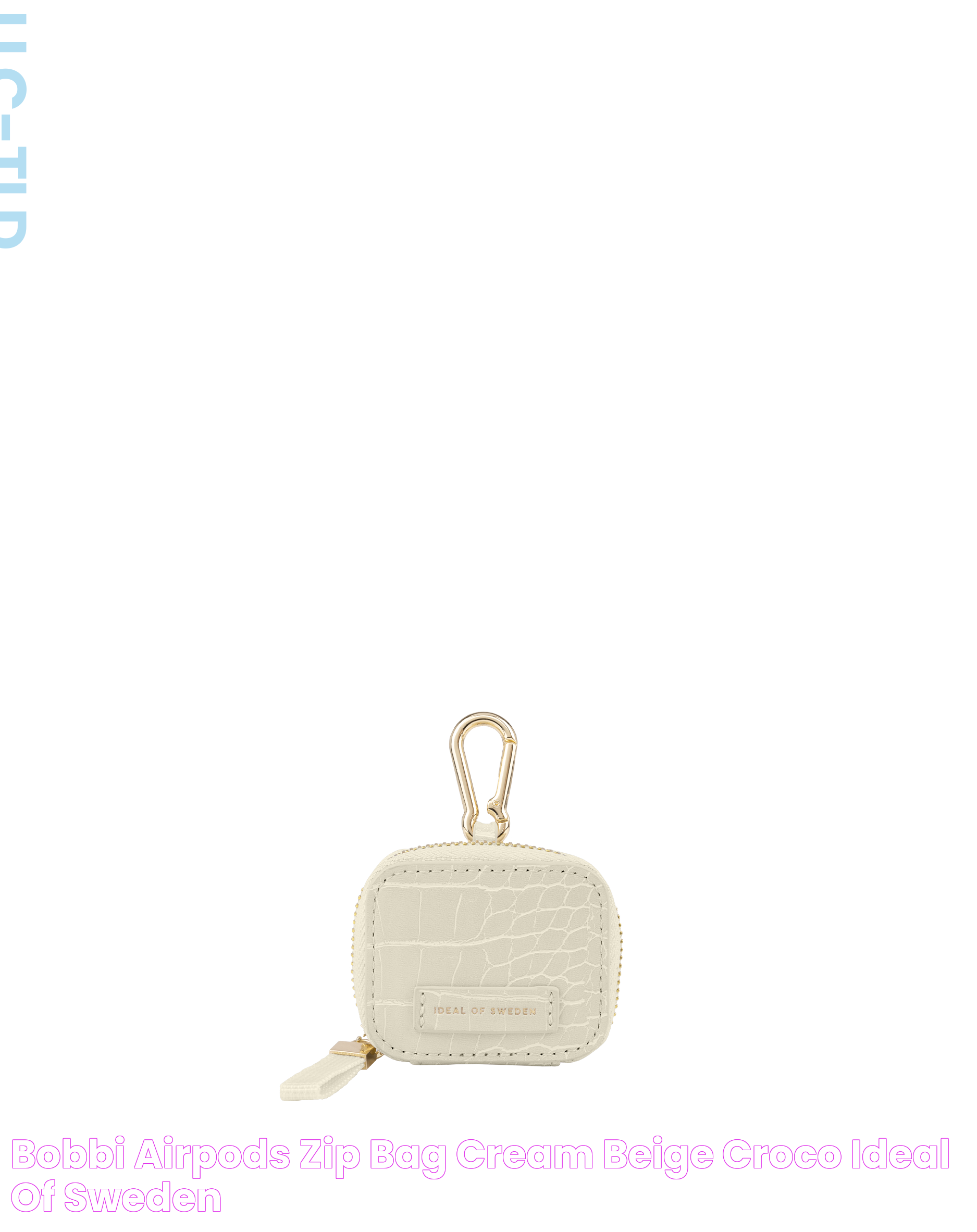 Bobbi AirPods Zip Bag Cream Beige Croco IDEAL OF SWEDEN