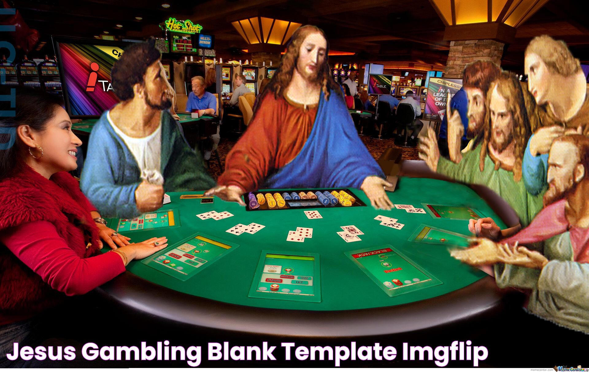 Jesus Gambling Blank Template Imgflip