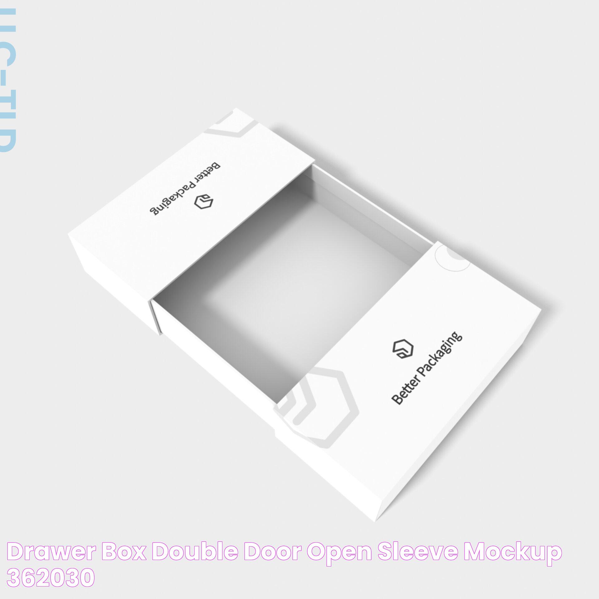 Drawer box double door open sleeve mockup 362030