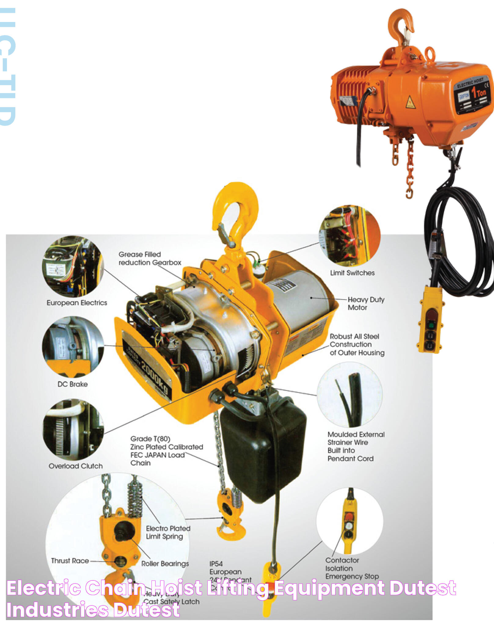 Electric Chain Hoist Lifting Equipment Dutest Industries Dutest