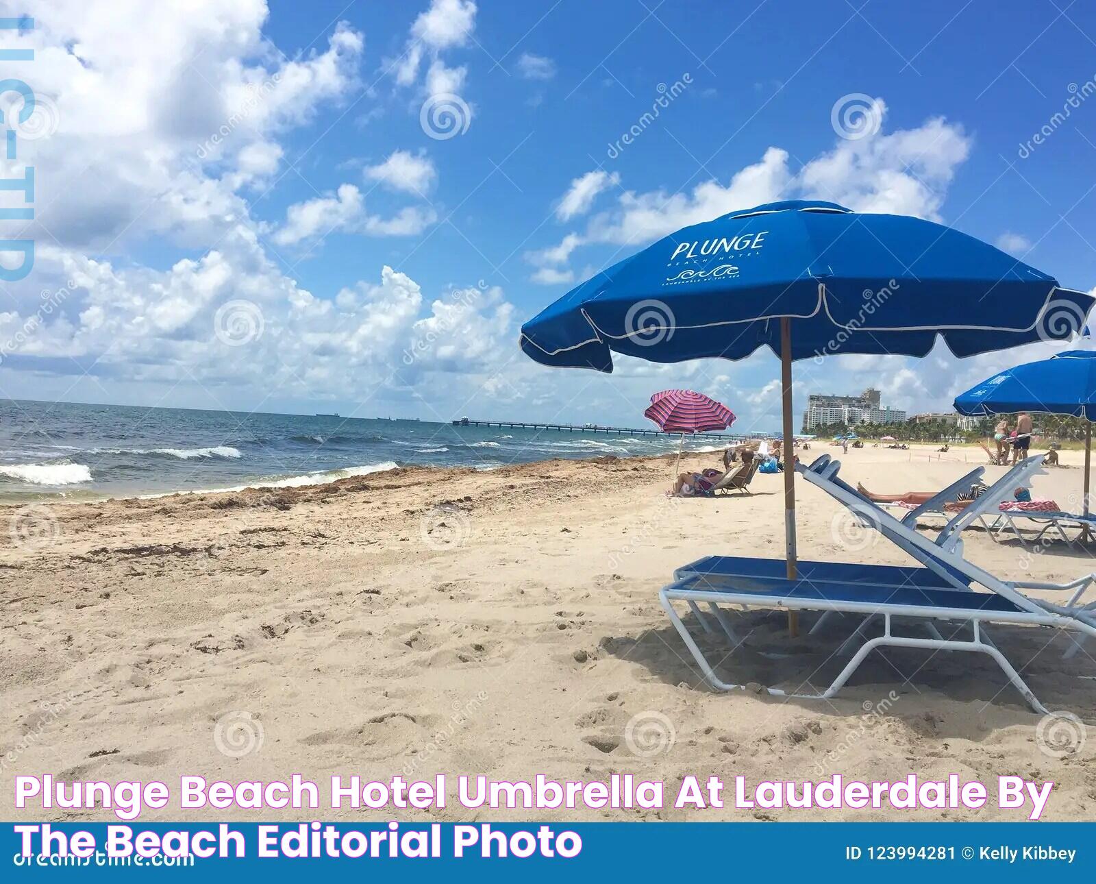 Plunge Beach Hotel Umbrella at Lauderdale by the Beach Editorial Photo