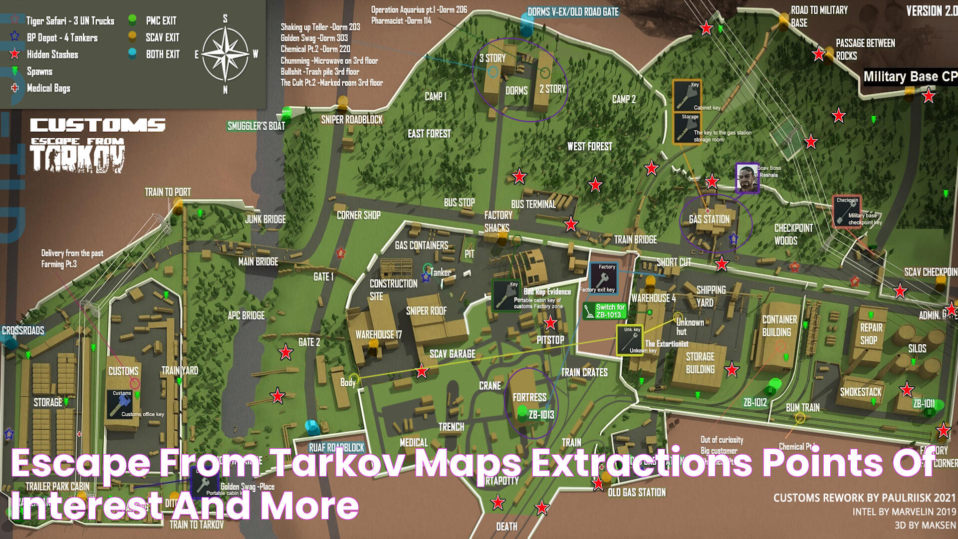 Escape From Tarkov maps extractions, points of interest, and more