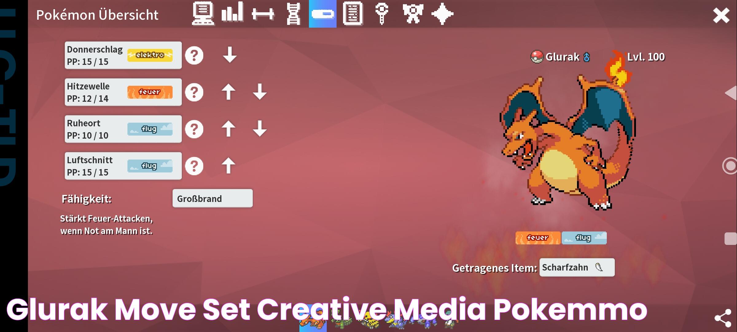 Glurak move set Creative Media PokeMMO