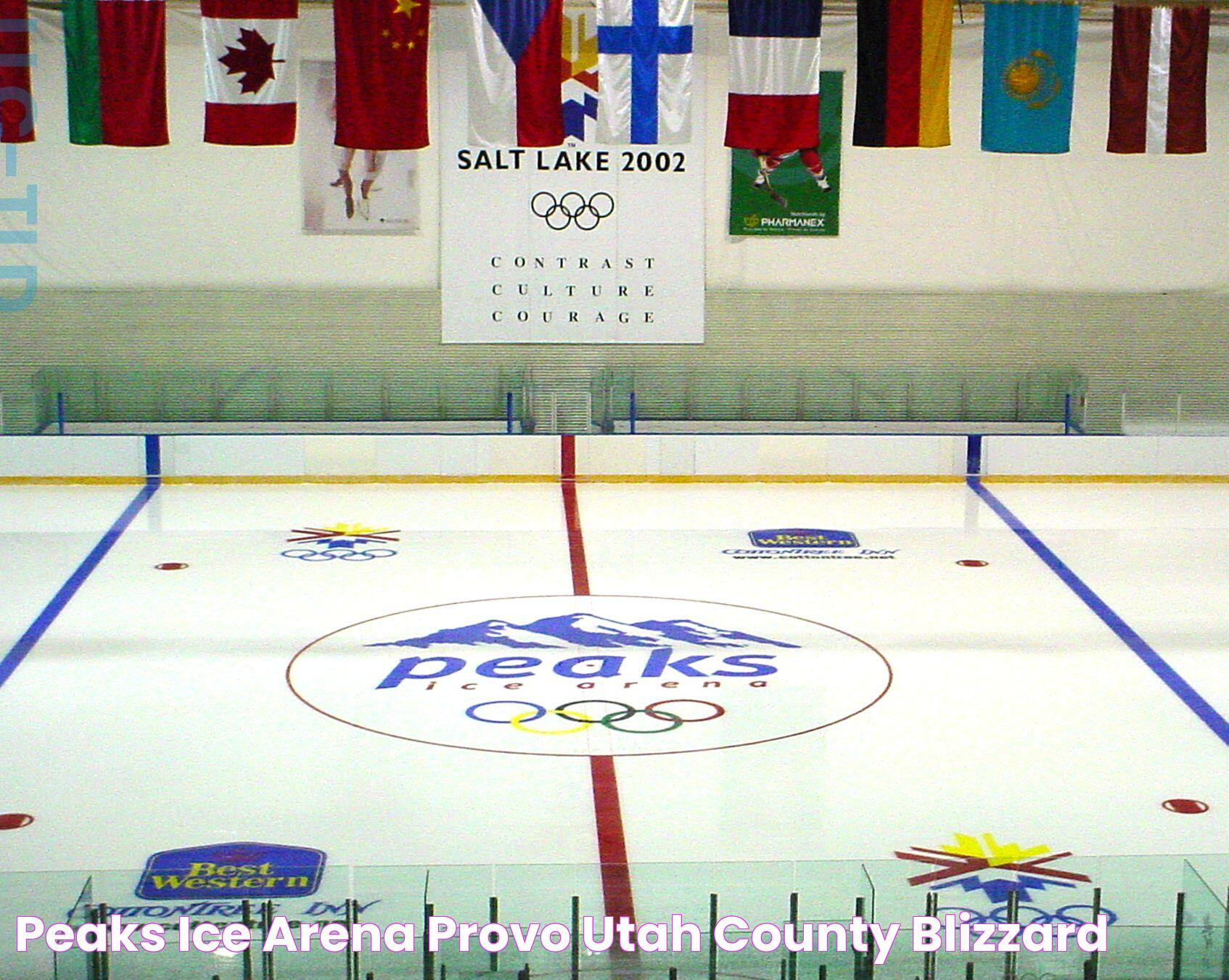 Peaks Ice Arena Provo Utah County Blizzard