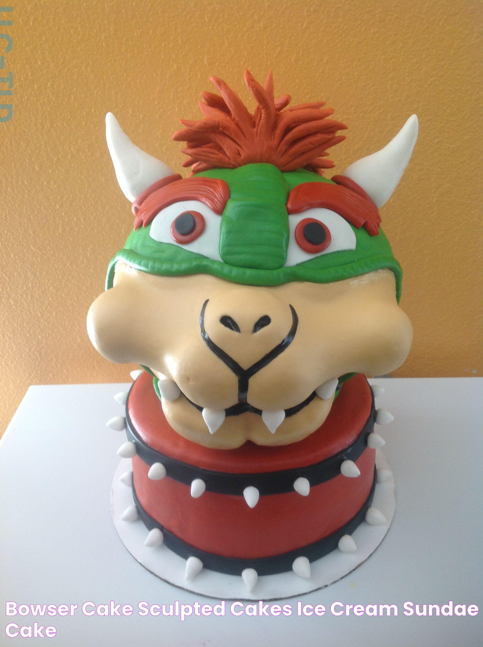 Bowser Cake Sculpted cakes, Ice cream sundae, Cake