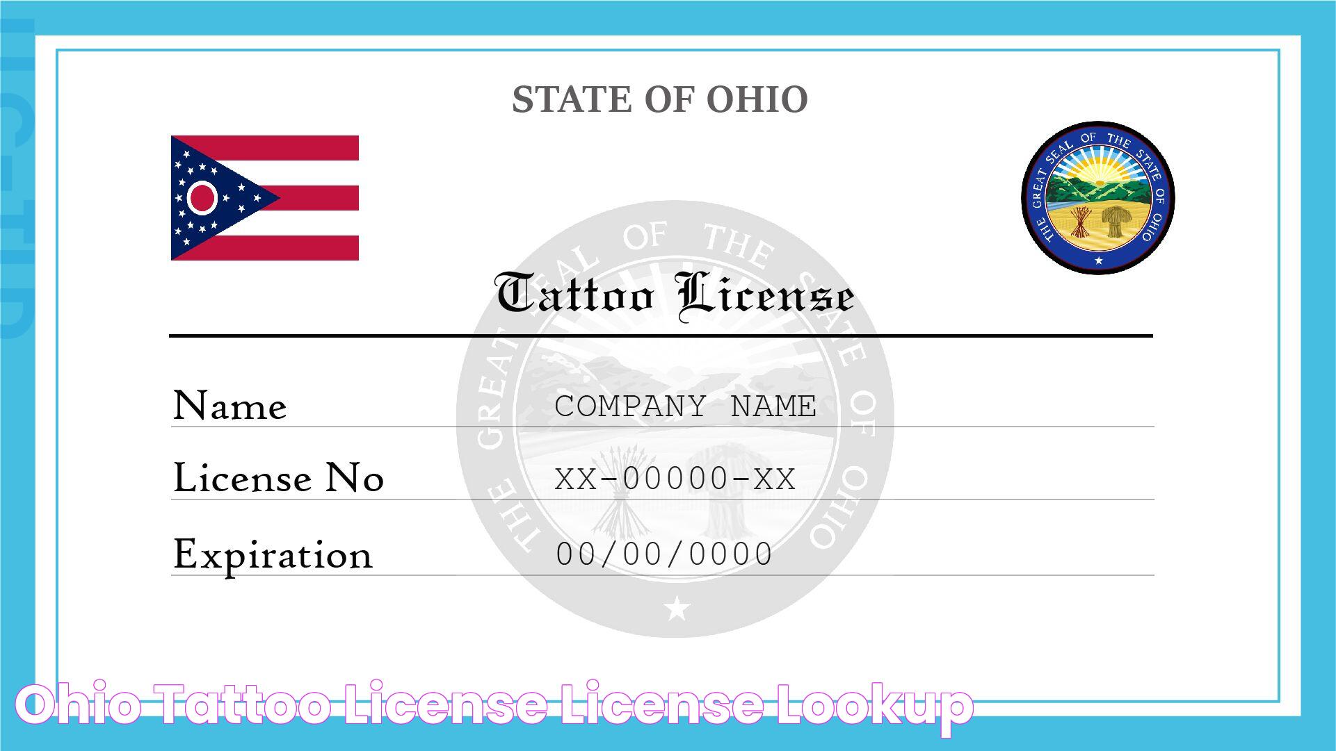 Ohio Tattoo License License Lookup