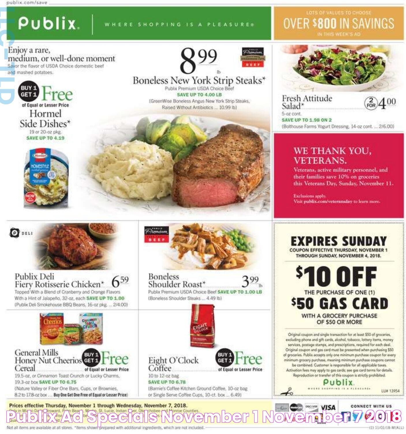 Publix Ad Specials November 1 November 7, 2018