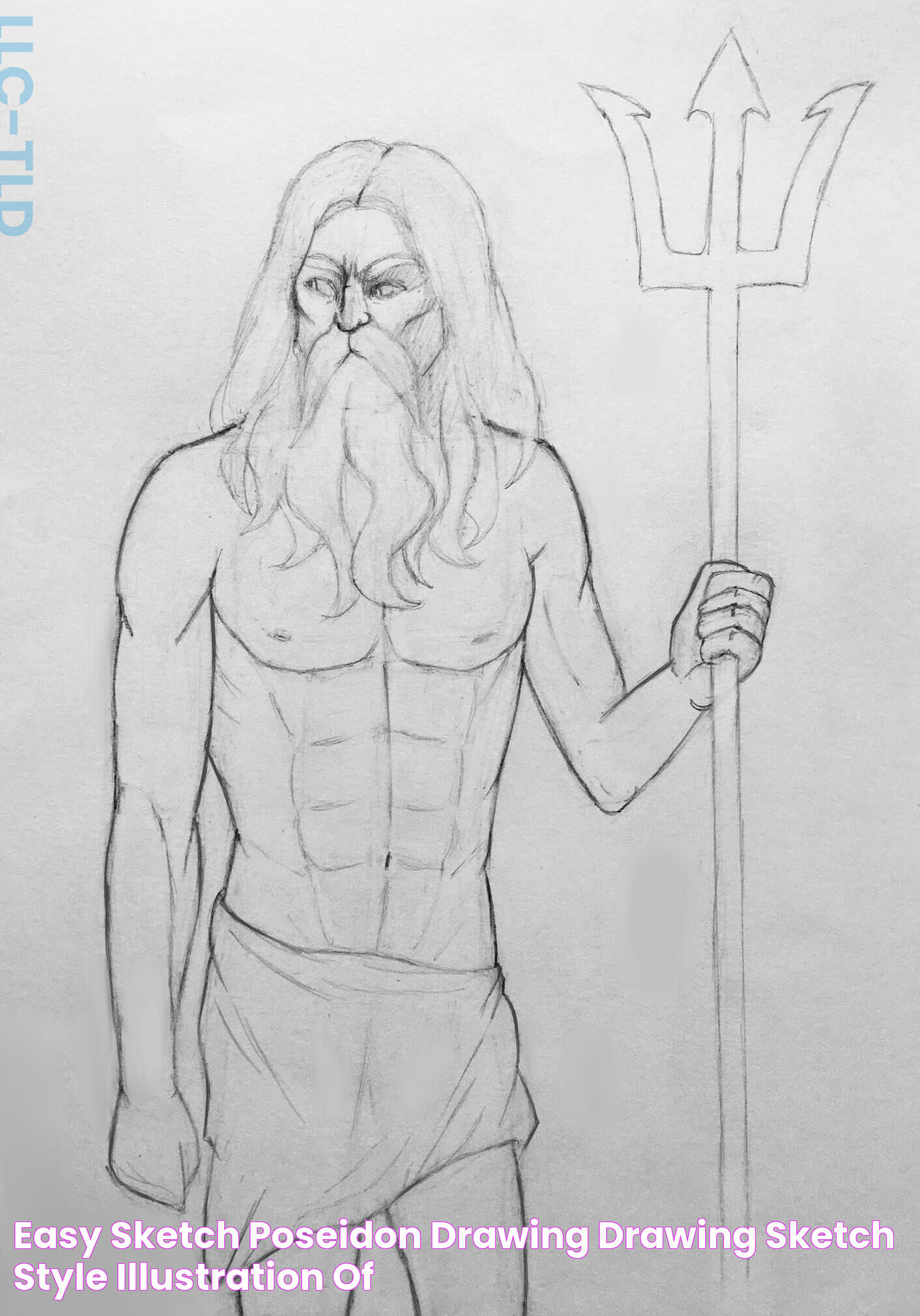 Easy Sketch Poseidon Drawing / Drawing Sketch Style Illustration Of